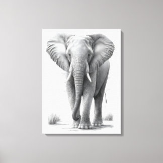 Elephant Pencil Teckning Canvastryck