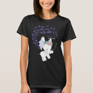 Elephant Periwinkle Ribbon Stomach Cancer Awarenes T Shirt