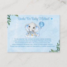 Elephant Personlig Boys Bokar for Baby Shower