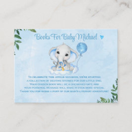 Elephant Personlig Boys Bokar for Baby Shower Tilläggskort