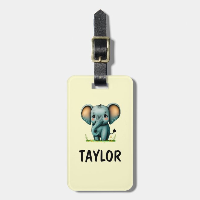 Elephant Personlig Colorful Bag-ryggsäck Bagagebricka (Vertikal Framsida)