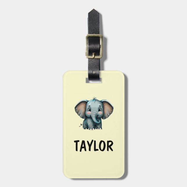 Elephant Personlig Colorful Bag-ryggsäck Bagagebricka (Vertikal Framsida)