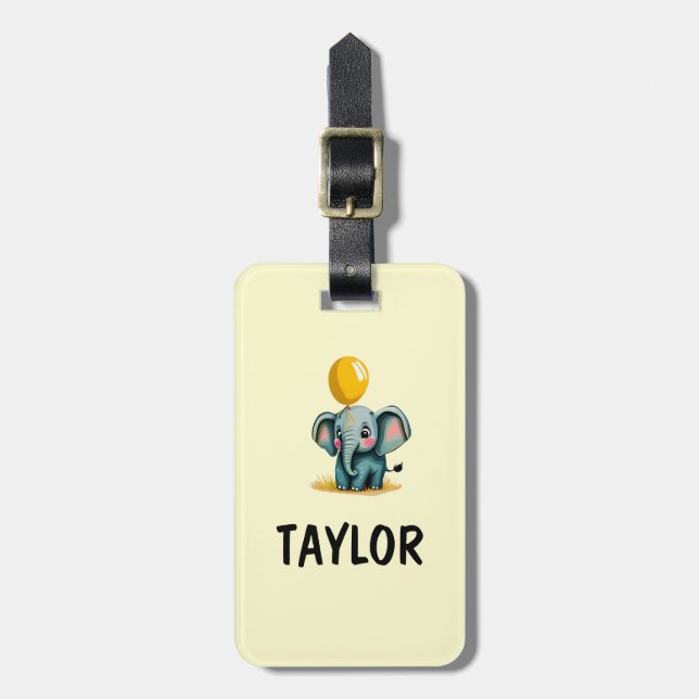 Elephant Personlig Colorful Bag-ryggsäck Bagagebricka (Vertikal Framsida)