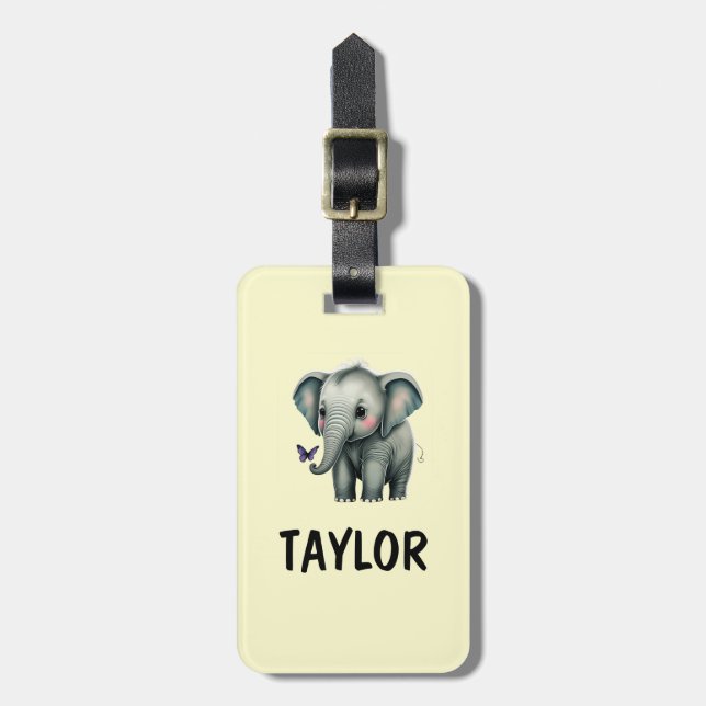 Elephant Personlig Colorful Bag-ryggsäck Bagagebricka (Vertikal Framsida)