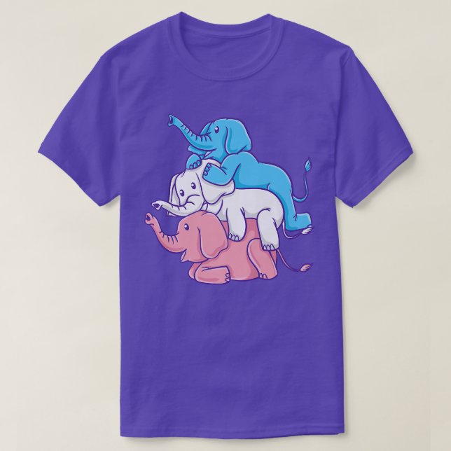 Elephant Pile Transgender-Pridet för HBT Trans  T Shirt (Design framsida)