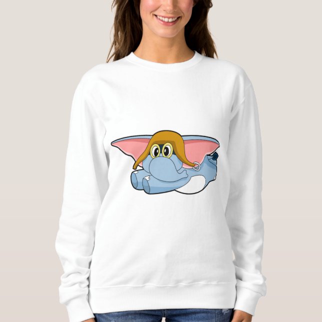Elephant Pilot Pilot hat T Shirt (Framsida)