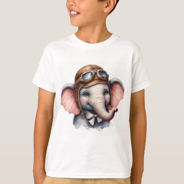 Elephant Pilot T Shirt (Framsida)