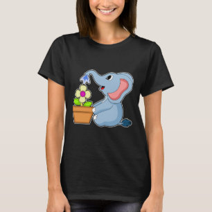 Elephant Plant pot Flower T Shirt