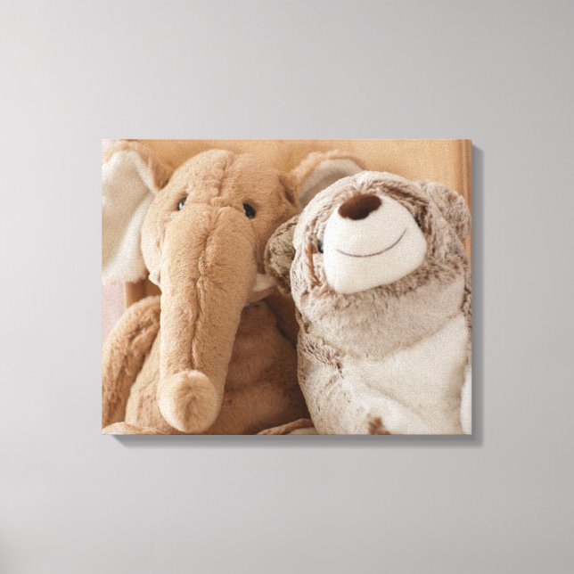 Elephant Plush Leksak och Nalle Friends Canvastryck (Framsida)