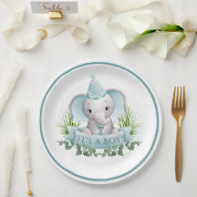 Elephant Pojke Baby Shower