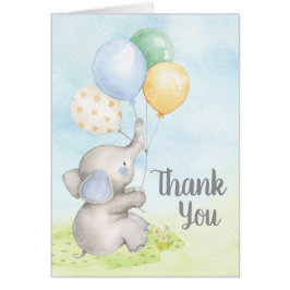 Elephant Pojke Shower Tack Cards OBS Kort