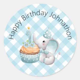 Elephant Pojke Sticker Play Runt Klistermärke