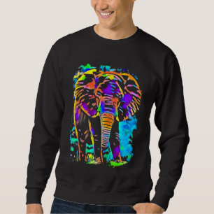 Elephant Pop Art Lång Ärmad Tröja