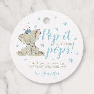 Elephant Pop det när hon sätter på favorittaggar P Gåvor Etiketter