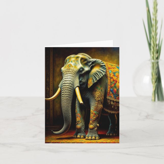 Elephant Porträtt C Helgkort (Framsida)