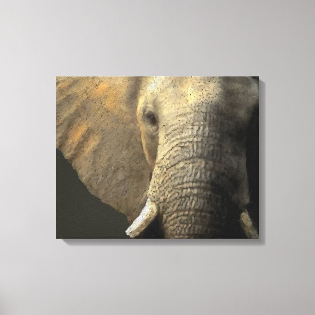 Elephant Porträtt Canvastryck (Framsida)