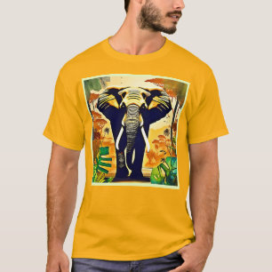 Elephant Porträtt Jungle View T Shirt