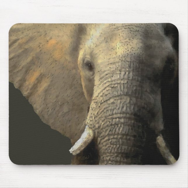 Elephant Porträtt Musmatta (Framsidan)