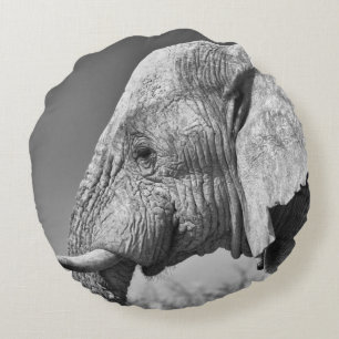 Elephant porträtt rund kudde