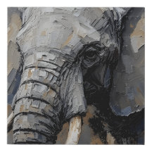 Elephant Porträtt Wall Art Kanvastryck