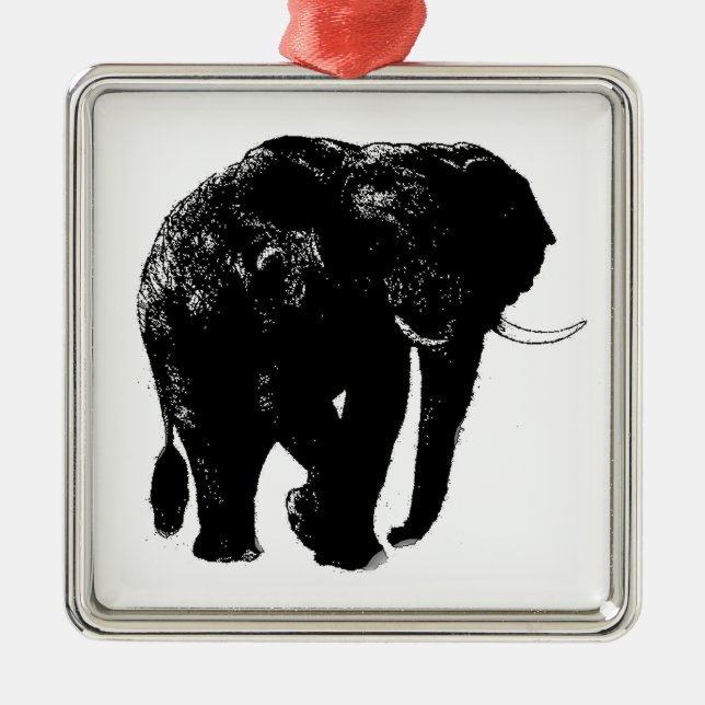 Elephant Premium Square Ceramic Ornament (Framsidan)