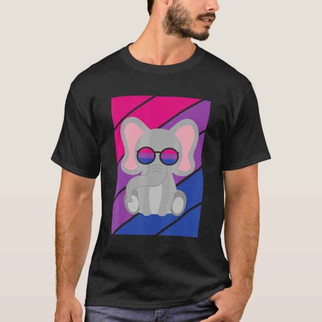 Elephant Pride Bisexual Flag LGBTQ Proud Ally Prid T Shirt (Framsida)