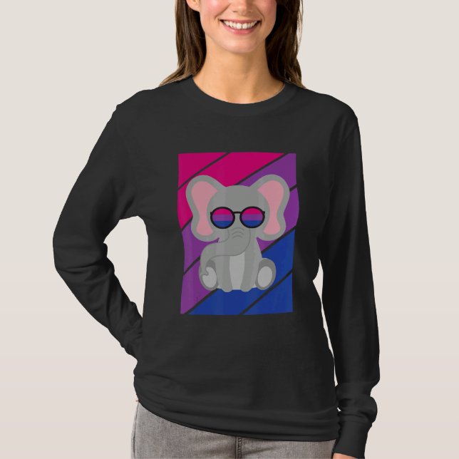 Elephant Pride Bisexual Flag LGBTQ Proud Ally Prid T Shirt (Framsida)