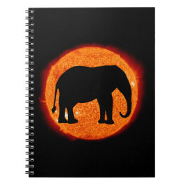 Elephant Profile Solar Eclipse Anteckningsbok