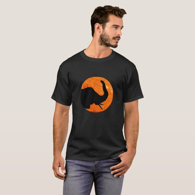 Elephant Profile Solar Eclipse Tee Shirt (Hel framsida)