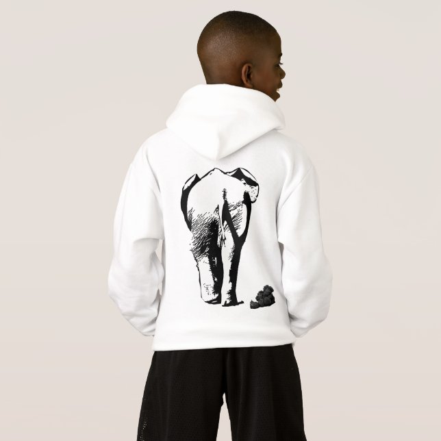 Elephant promenad T-Shirt Hoodie (Hel baksida)