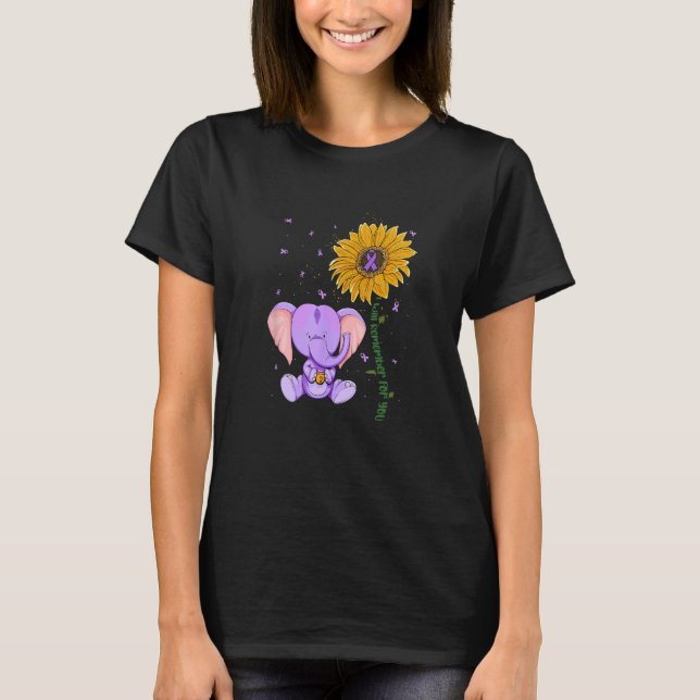 Elephant Purple I ll Remember For You Alzheimer s  T Shirt (Framsida)