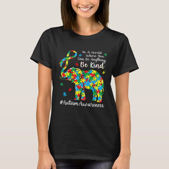 Elephant Puzzle Piece Autism Awareness Month For K T Shirt (Framsida)