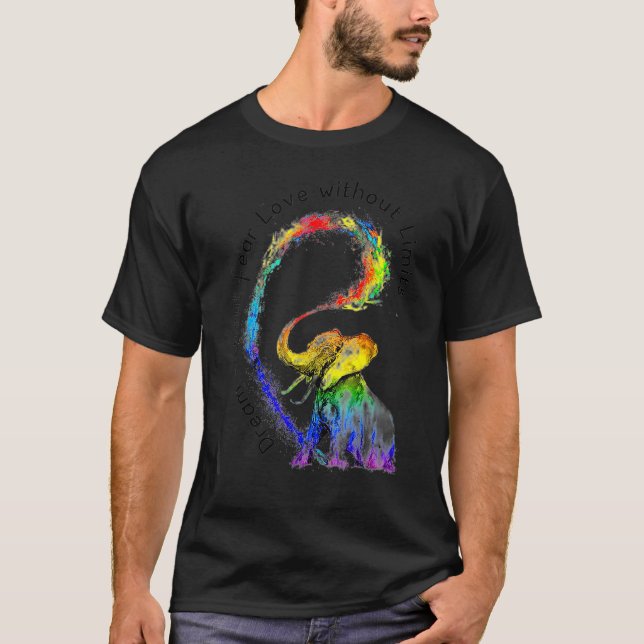 Elephant Rainbow Lgbtq Awareness Gay pride För man T Shirt (Framsida)
