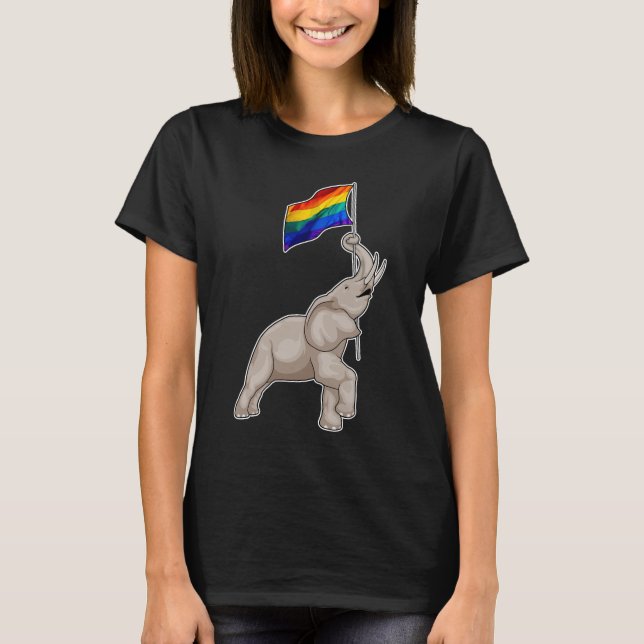 Elephant Rainbow T Shirt (Framsida)