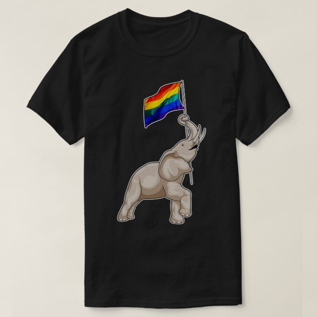 Elephant Rainbow T Shirt (Design framsida)