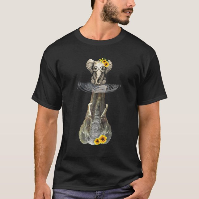 Elephant Reflection Friend Elephant T Shirt (Framsida)