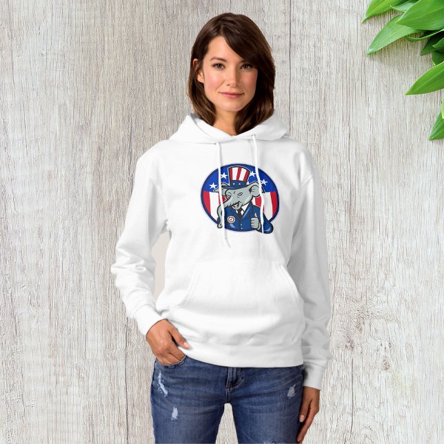 Elephant Republican Womens Hoodie T Shirt (Skapare uppladdad)