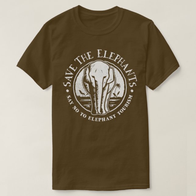 Elephant Rescue Save the Elephants Say No To Eleph T Shirt (Design framsida)