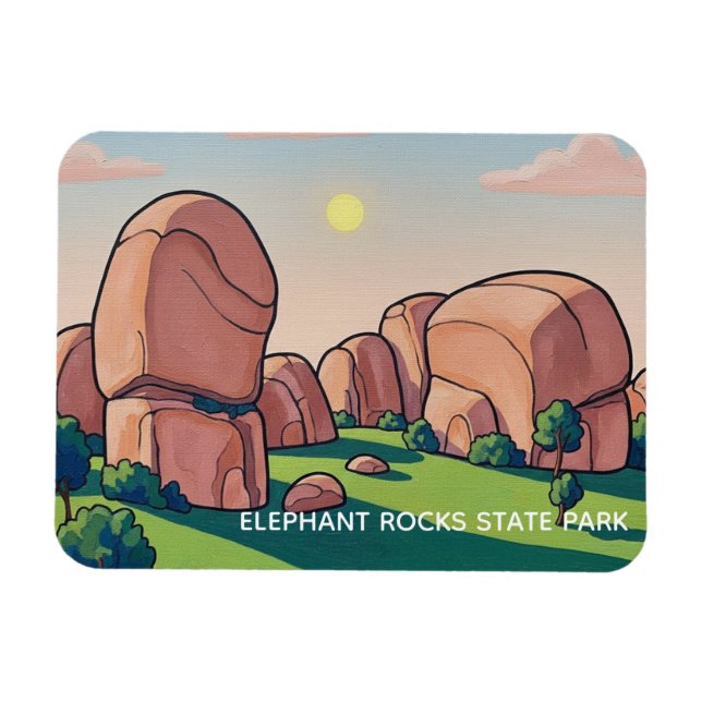 Elephant Rocks State Park Missouri Resa Magnet (Horisontell)