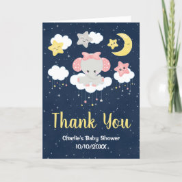 Elephant Rosa and Navy Baby Shower Tack Kort
