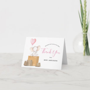 Elephant Rosa Baby Shower by Mail Tack Anteckningskort