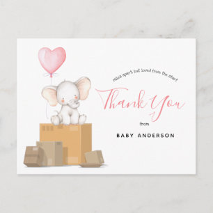 Elephant Rosa Baby Shower by Mail Tack Vykort