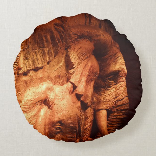 Elephant Round Pillow Rund Kudde (Baksidan)