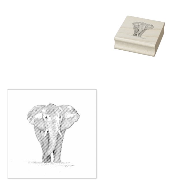 elephant rubber stamp stämpel (Stämplad)