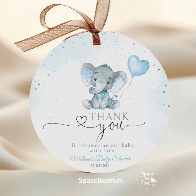 Elephant Safari Baby dusch Gåvor Etiketter (Elephant Safari Baby shower Favor Tags)