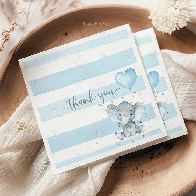 Elephant Safari Baby dusch Pappersservett (Elephant Safari Baby Shower Invitation Elephant Safari Baby Shower Invitation Boy Planning a baby sh)