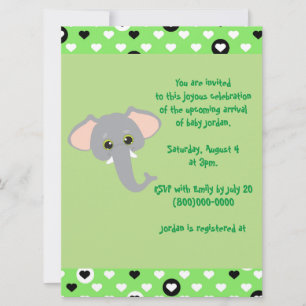 Elephant Safari Baby Shower Inbjudningar