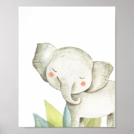 Elephant Safari Jungle Baby Nursery Print Poster