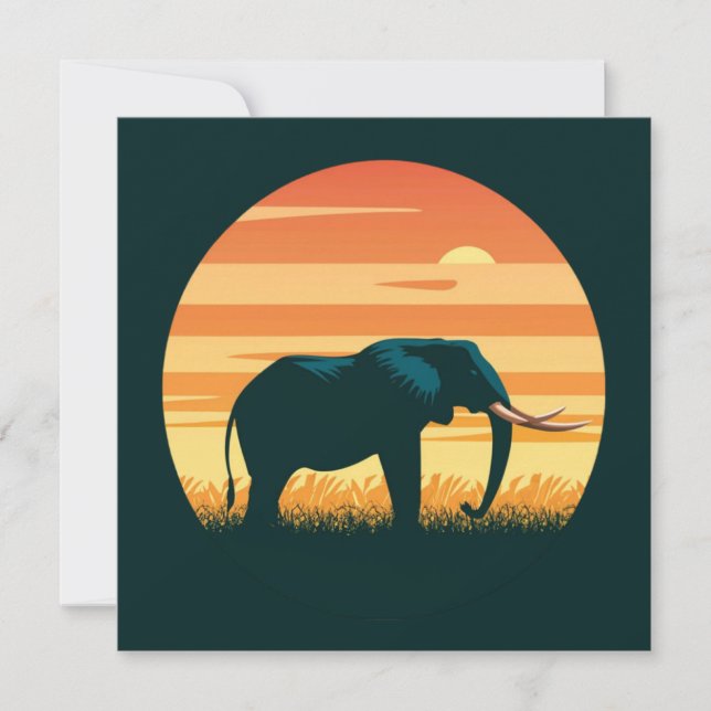 Elephant Safari Sunset Silhouette (Framsida)