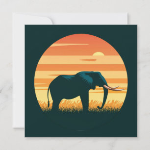 Elephant Safari Sunset Silhouette